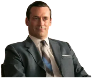 🤨 Don Draper Mad Men homem, terno, gravata, publicidade, elegante, retrô whatsapp sticker