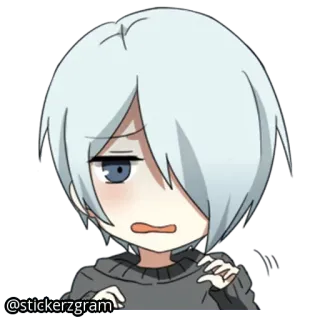 😰 @stickerzgram Чиби, Аниме, Манга, Милый, Грустный, Аватар, Мультфильм telegram sticker