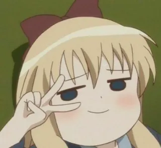 😏 Anime, Cartoon, Niedlich, Mädchen, Friedenszeichen telegram sticker