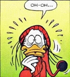 😱 OH-OH... Cartone animato, Personaggio, Sudore, Preoccupato, Espressione, Panico whatsapp sticker
