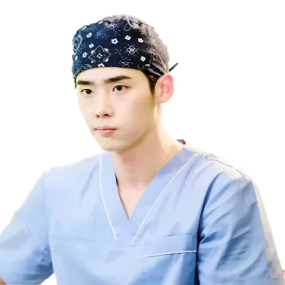😏 acteur, coréen, docteur, blouse médicale, médical telegram sticker