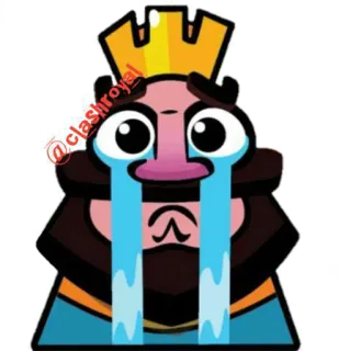 😭 @clashroyal クラッシュ・ロワイヤル, キング, 泣く, 悲しい, ビデオゲーム, ステッカー telegram sticker