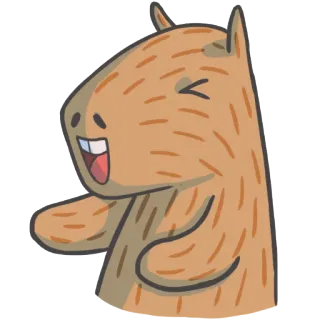 😂 capybara, animal, cartoon, rodent, mammal, cute, happy telegram sticker