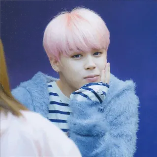 🍍 Jimin kpop, idol, pink hair, asian, singer, celebrity, BTS telegram sticker