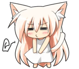 😤 anime, cat girl, cute, manga, chibi, kawaii, cartoon whatsapp sticker