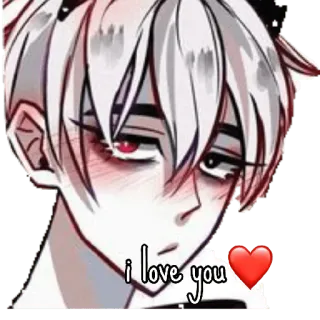 ❤ i love you tình yêu, anime, trái tim, tình cảm, dễ thương, lãng mạn, manga whatsapp sticker