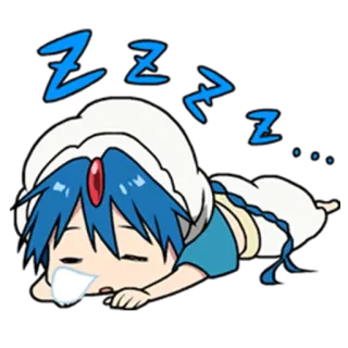 💤 zzz anime, durmiendo, zzz, dibujos animados, lindo, chibi whatsapp sticker