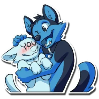 ❤️ you furry, hug, anthropomorphic, wolf, cute, affection, sticker telegram sticker