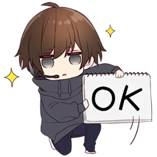 👌 OK anime, kreskówka, ok, akceptacja, zgoda telegram sticker