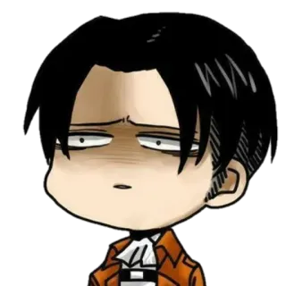 😑 Levi Ackerman Attack on Titan Anime, Levi, L'Attaque des Titans, Chibi, Capitaine Levi telegram sticker