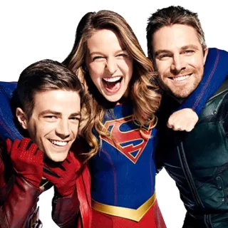 👪 Supergirl, Flash, Green Arrow super-héros, DC Comics, Flash, Supergirl, Green Arrow whatsapp sticker