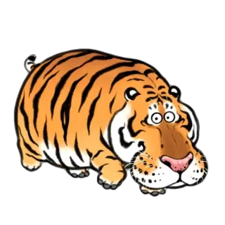 😬 tigre, cartone animato, animale, divertente, illustrazione, mammifero telegram sticker
