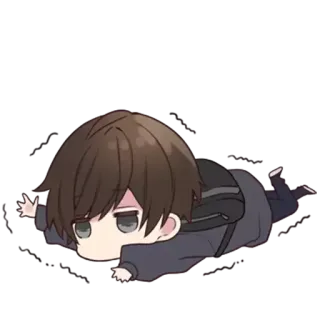 😵 anime, tired, lying, cute, chibi telegram sticker