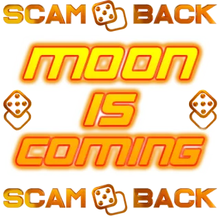 😇 SCAM BACK MOON IS COMING arnaque, lune, arrive, finance, mème, dés telegram sticker