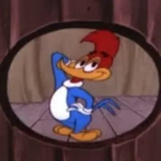 😏 Woody Woodpecker cartoon, bird, woodpecker, funny, classic, animation telegram sticker