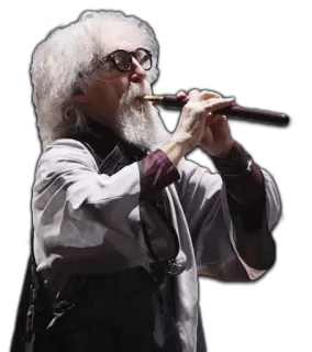 🇷🇸 Mann, Musiker, Instrument, graue Haare, Brille, Bart telegram sticker