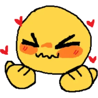 😍 Emoji, Cinta, Lucu, Wajah, Kuning, Kartun telegram sticker