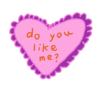 💝 do you like me? corazón, amor, pregunta, lindo, rosa, morado telegram sticker