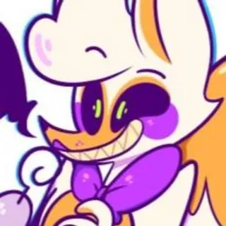 🌟 personaje, pegatina, dibujo animado, zorro, morado, blanco telegram sticker