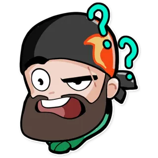 🤨 dibujos animados, personaje, signos de interrogación, cabeza telegram sticker