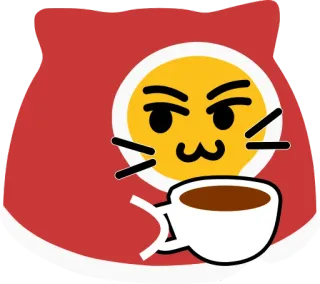 ☕️ Emoji, Katze, Kaffee, Süß, Wütend, Meme telegram sticker