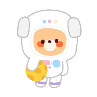 🐻 fofo, urso, astronauta, kawaii, desenho animado telegram sticker