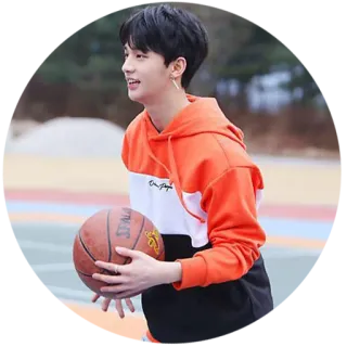 🏀 basketball, sport, athlete, ball, person, hoodie, orange telegram sticker