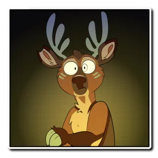 🚗 cerf, animal, dessin animé telegram sticker