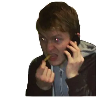 🍟 homem, pessoa, comendo, telefone, interior telegram sticker