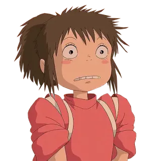 😱 Chihiro Ogino Spirited Away Anime, Chihiros Reise, Ghibli, Chihiro, Cartoon, Mädchen whatsapp sticker