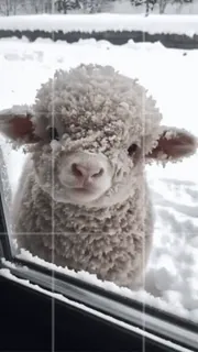 🌟 sheep, snow, animal, cute, winter, nature telegram sticker