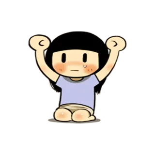 🙌 Mädchen, weinen, traurig, süß, Cartoon, Kind telegram sticker