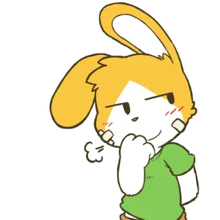 😏 зайчик, мультфильм, милый, животное, кролик, иллюстрация whatsapp sticker