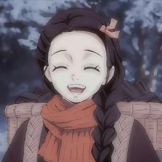 ⛓ Nezuko Kamado Demon Slayer anime, nezuko, demon slayer, lucu, senyum telegram sticker