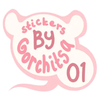 ℹ️ stickers BY Gorchitsa 01 sticker, rosa, süß, gorchitsa, digitale Kunst telegram sticker