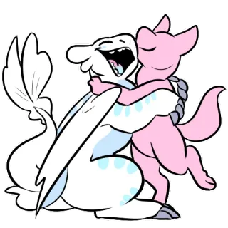 ❤ dragon, câlin, animal, mignon, dessin animé telegram sticker