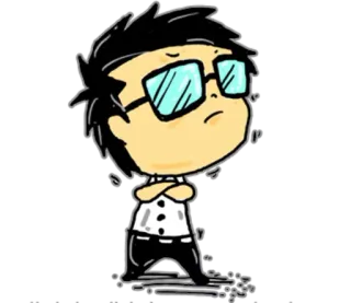 😤 desenho animado, óculos, personagem, homem, desenho, ilustração, adesivo whatsapp sticker