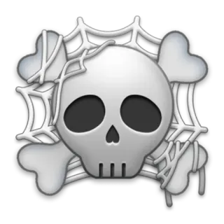 ☠ skull, bones, pirate, danger, warning, halloween, death, symbol telegram sticker