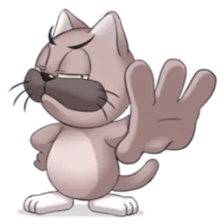 ✋ 猫, ジェスチャー, 漫画, 中指, 攻撃的, ステッカー, 態度 telegram sticker