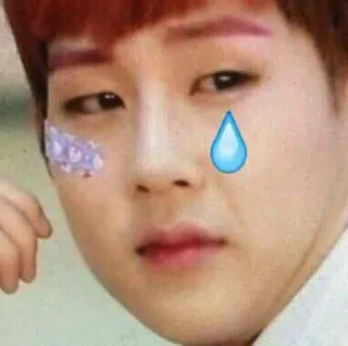 ☂ k-pop, sticker, sad, crying, face, emoji telegram sticker