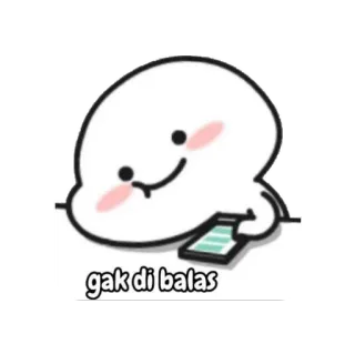 😞 gak di balas dibujo animado, pegatina, lindo, teléfono, mensaje whatsapp sticker