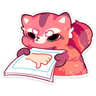 👎 panda vermelho, polegar para baixo, não gosto, negativo, desenho animado, adesivo, animal, fofo whatsapp sticker