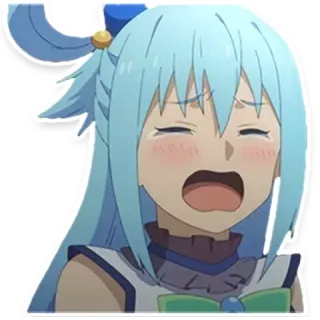 😭 Aqua Konosuba Anime, Llorando, Konosuba, Aqua, Dibujos animados, Sticker whatsapp sticker