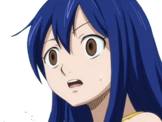 😦 Wendy Marvell Fairy Tail Anime, verängstigt, schockiert, überrascht, besorgt telegram sticker