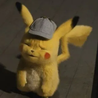 😔 Pikachu Detective Pikachu 皮卡丘, 宝可梦, 侦探, 卡通, 电影, 角色 telegram sticker