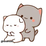 😒 kucing, kawaii, imut, stiker, menggemaskan, kartun, binatang telegram sticker