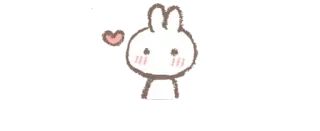 🦋 rabbit, bunny, cute, heart, kawaii, animal, sticker telegram sticker