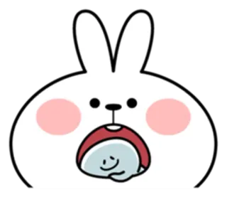 😍 Hase, niedlich, Kaninchen, essen, Cartoon, Tier telegram sticker