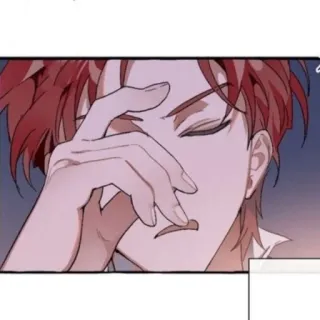 🌑 anime, man, portrait, cartoon, red hair, handsome telegram sticker