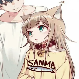 😶 SANMA Anime, Catgirl, Manga, Süß, Kawaii telegram sticker